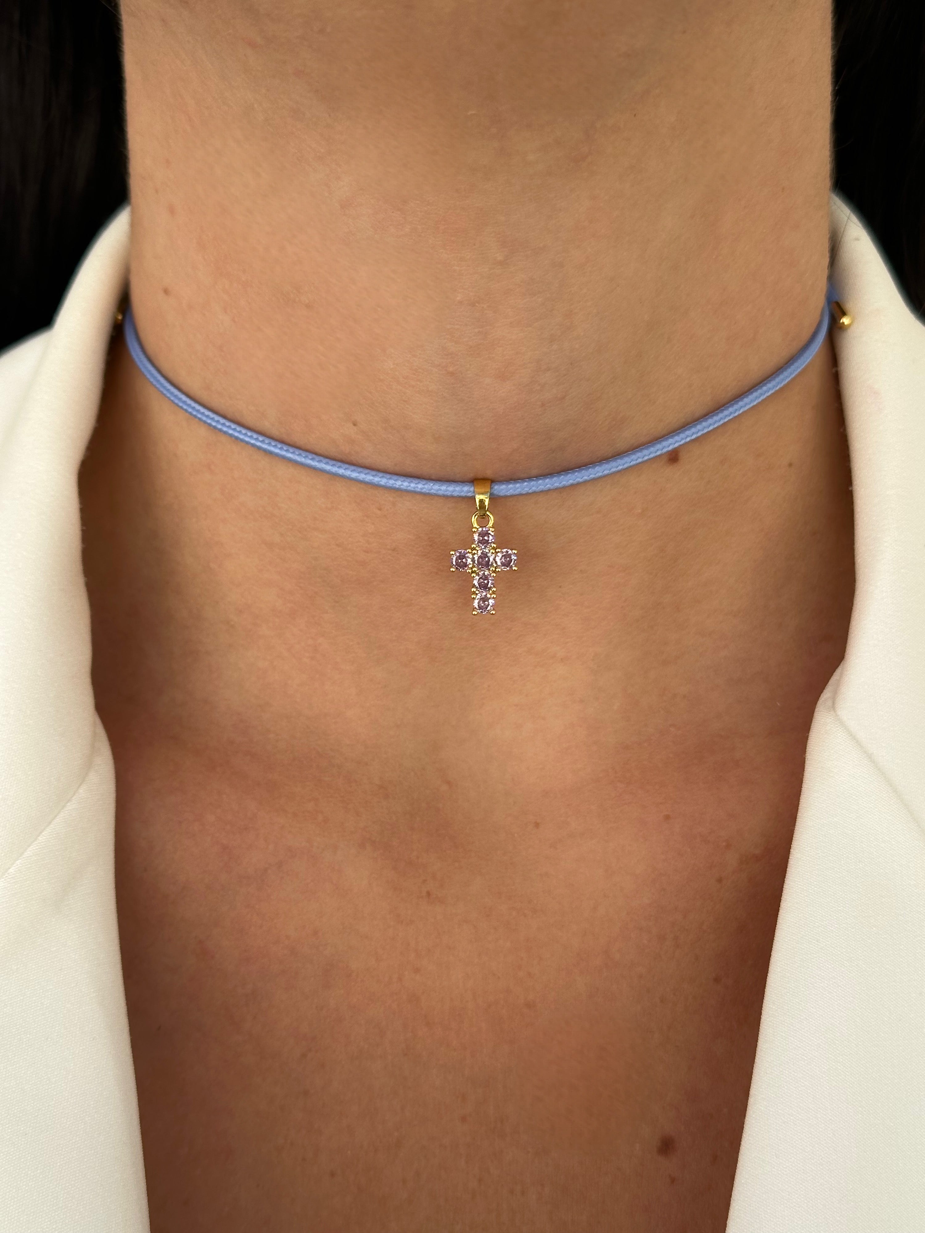 COLLANA CROSS GLICINE