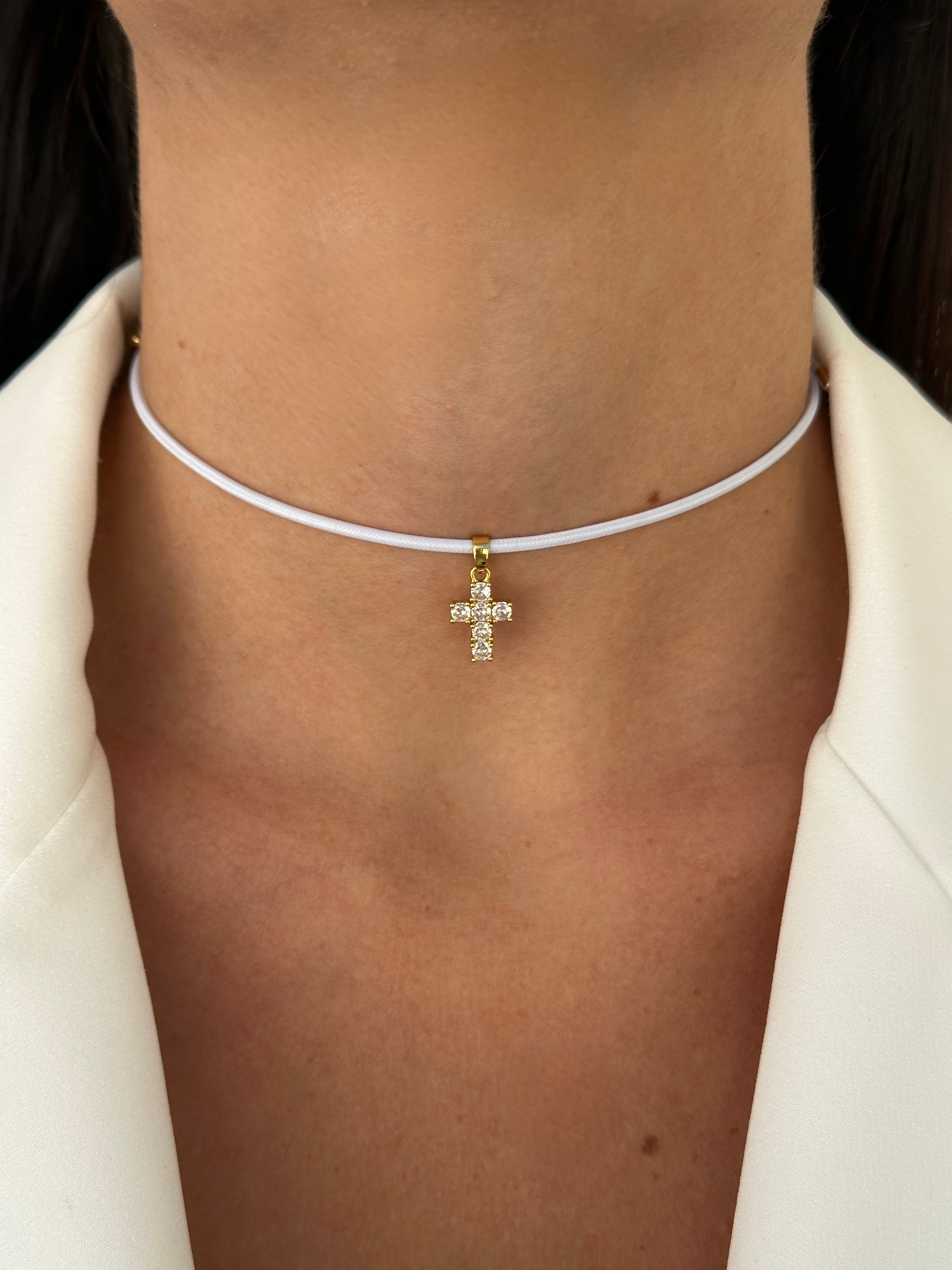 COLLANA CROSS WHITE